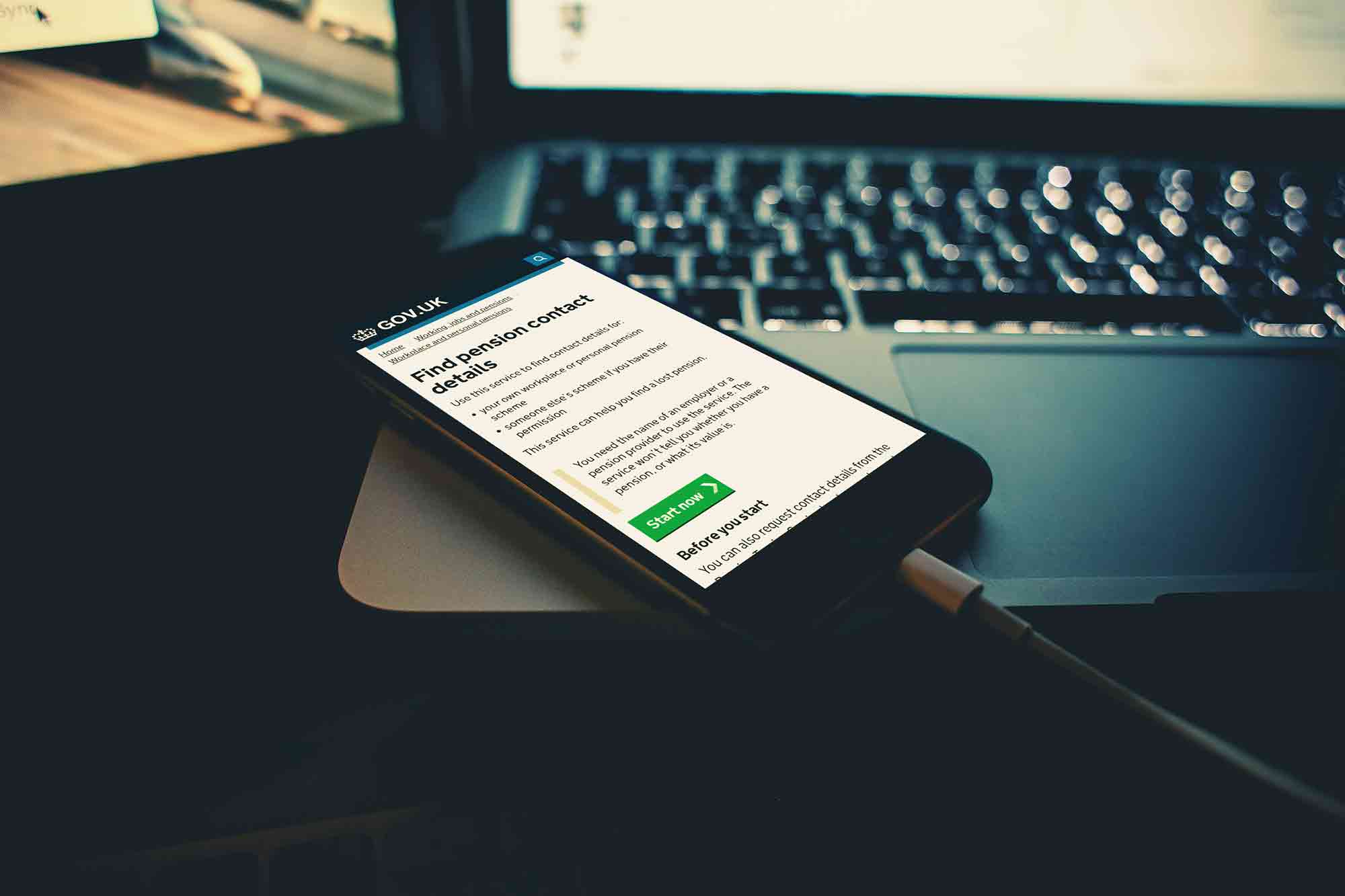 Find a lost pension responsive website