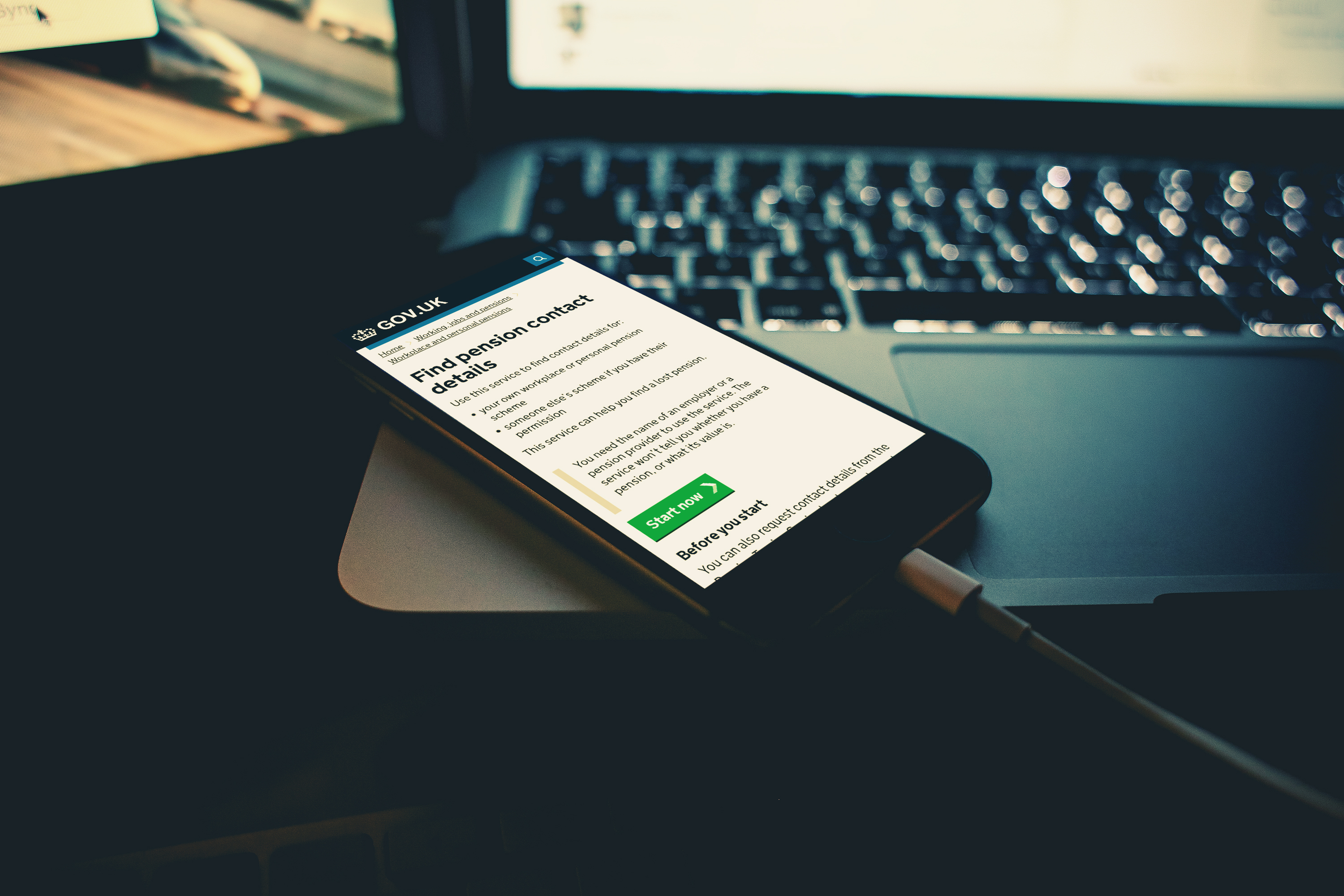 Find a lost pension responsive website