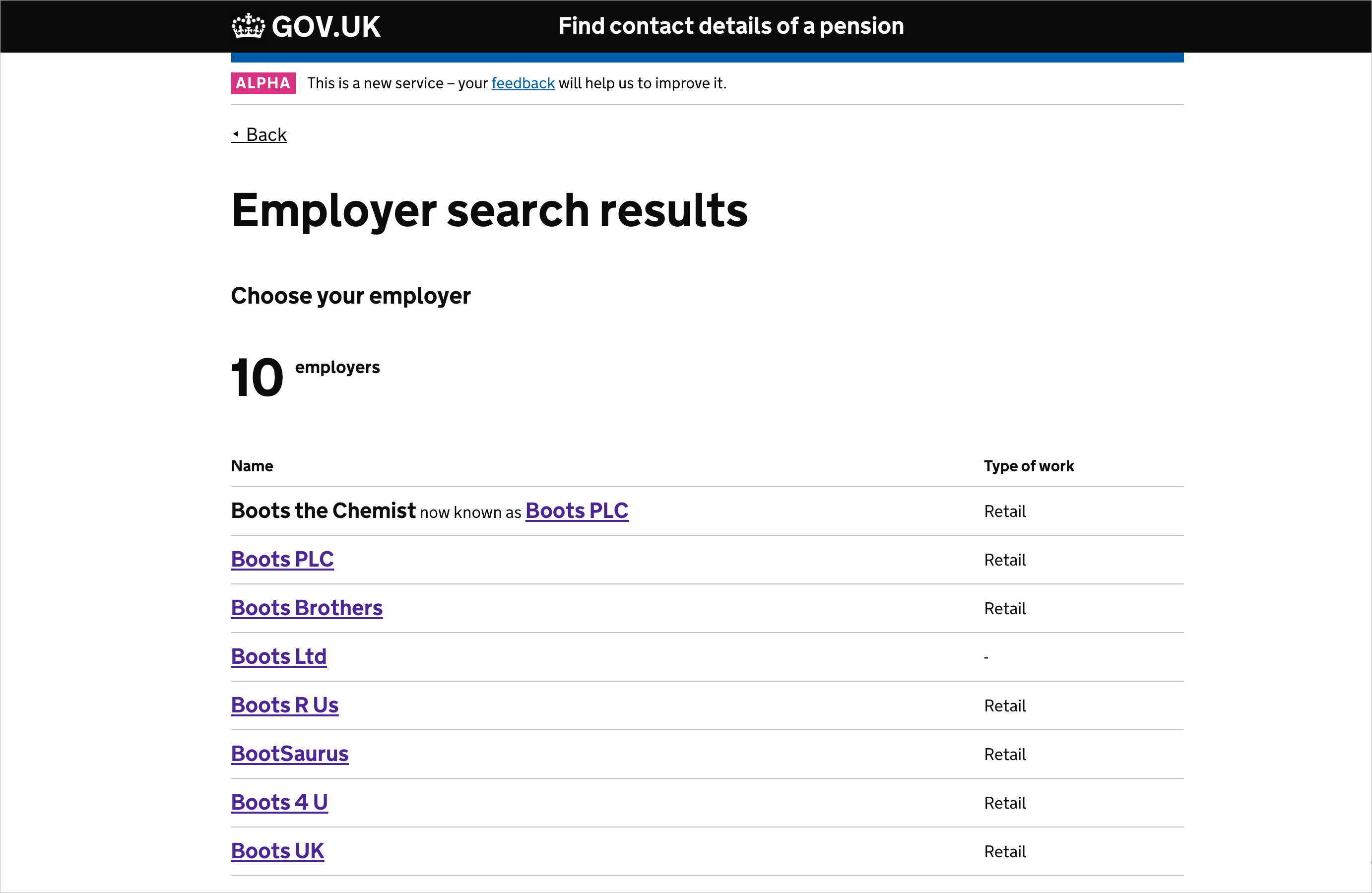 'Find a lost pension' early sprint