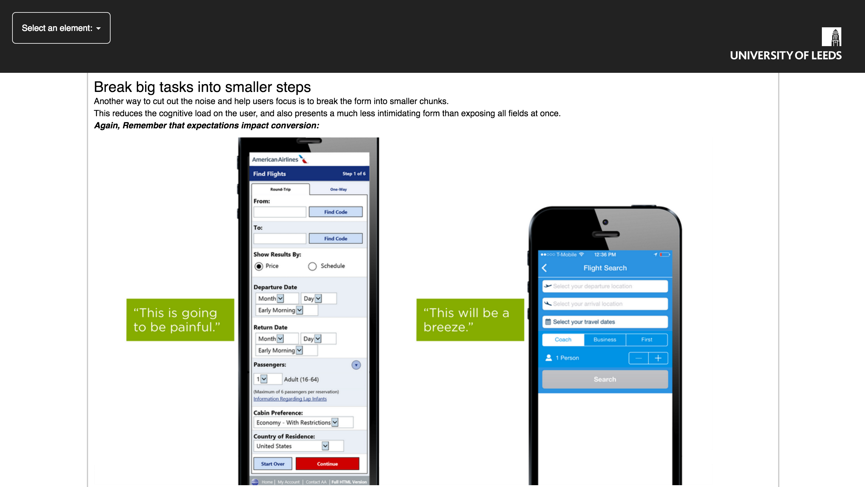 Leeds univeristy responsive bootstrap